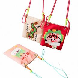 Polyester Mini Mobile Phe Bag Neujahr des Drag Outing Bag Frauen Umhängetaschen Chinesischen Stil Brieftasche a8eC #