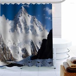 Shower Curtains Custom Winter Mountain Curtain Polyester Fabric Bath Screens For Bathroom 3D Waterproof Hook