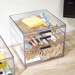 Storage Boxes Sleek Clear 3-Drawer Tall Desk Organisation Set