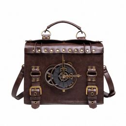 women's bag punk industrial style women's e-shoulder diagal bag handbag purse menger bag Shoulder 304F#