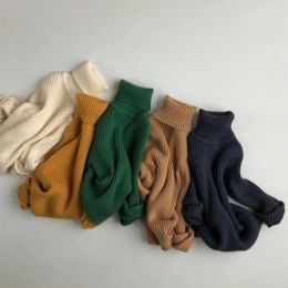 Autumn Winter Children Sweaters Solid Girls Sweater Brief Boys Pullover Turtleneck Boys Knitwear Kids Clothes