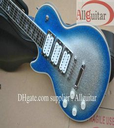 left handed Ace frehley silveblue Bright ebony fingerboard electric guitar China Guitar4515158