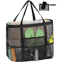 Storage Bags 9 Pockets Mesh Beach Bag Summer Large Towels Travel Handbag Organiser Waterproof Underwear Swimming