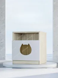 Cat Carriers Solid Wood Nest Bedside Table Simple Advanced Modern Grey Cabinet House Locker Special Bed