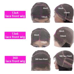 Body Wave Lace Frontal Wig 13X6 13X4 Transparent Lace Front Human Hair Wigs For Women PrePlucked Brazilian 360 Full Lace Wig 12A