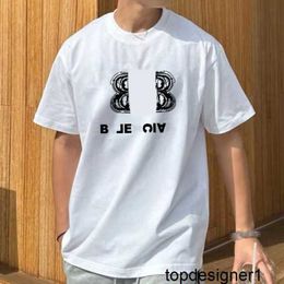 Designer High quality trendy brand B family loose and comfortable pure cotton short sleeved T-shirt for couples Korean version Personalised letter top ZV21