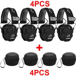 4PCS Anti Noise Ear protector Tactical Shooting Earmuff Adjustable Foldable Snore Earplugs Soft Padded Noise Cancelling Headset