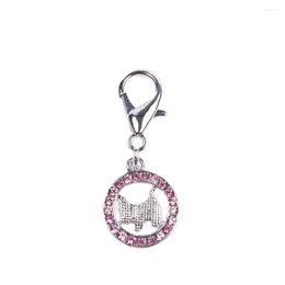 Dog Apparel Cat Collar Charm Accessory Bling Round& Pendant Pet Puppy Jewellery