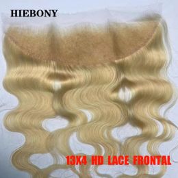 HiEbony 613 Blonde 13x6 HD Lace Full Frontal Body Wave 13x4 HD Lace Frontal Only SKINLIKE HD Lace Closure Human Hair Melt Skins