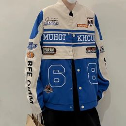 Y2K Retro Cool Baseball Uniform Detachable Motorcycle Jacket Women Men Couple Casual Loose Pull Wind Jacket 2023 New Coat
