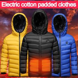Down Coat Kids Heating Jacket USB Electric Heated Children Hooded Outwear For Boys Girls Winter Warmth Jacket(Without Battery)