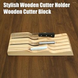 Kitchen Storage Cutter Holder Organizer Wooden Drawer For Home Chefs Space-saving Block Cutters Versatile