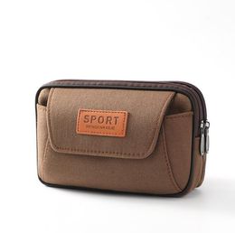 Male Outdoor Waist Purse Zipper Canvas Sport Fanny Multi-function Bum Belt Bag