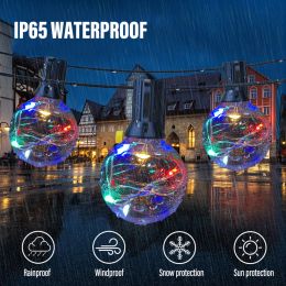 LED G40 Spherical Light String Outdoor Waterproof Copper Wire Light String 110V-220V for Garden Backyard Christmas Decoration