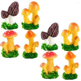 Garden Decorations 8 Pcs Potted Plant Mini Mushroom Ornament Succulent Planters Resin Mushrooms Decor