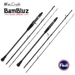 Rods WinsCraft Full Fuji Portable Slow Jigging Rod 3 Section 1.9M High Carbon Casting Spinning Ocean Boat Rod Lure Weight 160250