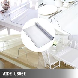 VEVOR PVC Tablecloth Transparent Table Cloth 1.5mm 2mm Waterproof Oilproof Plastic Soft Glass Protector Cover for Dining Table