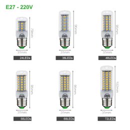 LED Lamp E27 220V Lampara E14 Corn Bulb GU10 LED Bulb B22 24 36 48 56 69 72leds G9 Candle Light 5730SMD Home Lighting Bombillas