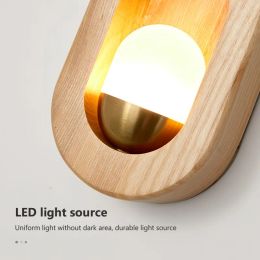 Minimalist LED Wooden Wall Lamp Nordic Decorative Strip Light For Bedroom Living Room Dining Room Study Aisle Home Illuminations
