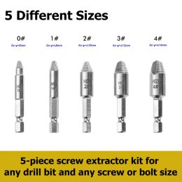 SenNan 5Pcs Damaged Screw Extractor Drill Bit High Speed Steel Double Easily Take Out Side Drill Out Broken Screw Remover Bolt