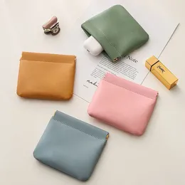 Storage Bags Lady Cosmetic Bag Small Portable Lipstick Protective Sleeve Mini Earphone Sundries PU Leather