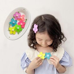 Hair Accessories Korean Candy Color Sweet Floral Pin Fluorescent Clips For Children Headwear Girls Kids