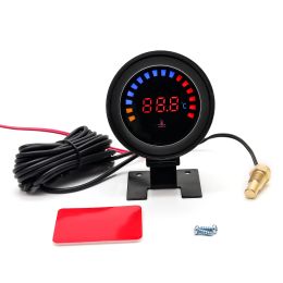 Universal 2 in 1 LCD Car Digital Horizontal Meter Voltage + Water Temp Gauge with Temperature Sensor Fit for 12v/24v Car Gauge