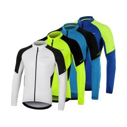 BERGRISAR Cycling Jersey for Men MTB Bike Shirts Long Sleeve Cycle Jerseys With 3+1 Rear Pockets BG012