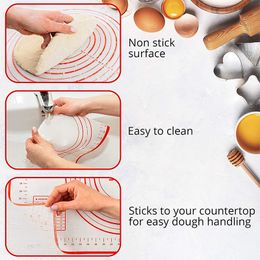 80/70/60cm Silicone Baking Mat Pastry Rolling Kneading Pad Kitchen Crepes Pizza Dough Non-stick Pan Pastry Mat