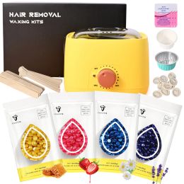 Epilator Luxury Wax Heater Kit Yellow Waxing Warmer Machine Hair Removal Home Appliance Epilator for Bikini Face Leg Hand Nose Whole Body