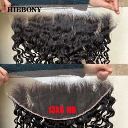HiEbony Water Wave HD Lace Frontal Only SKINLIKE 13x6 HD Lace Frontal 5x5 6x6 7x7 HD Lace Closure Invisible HD Lace for Women