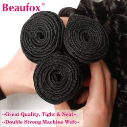 Beaufox 32 Inch Deep Wave Hair Bundles 10A Malaysian Human Hair Bundles Deep Curly Hair 1/3/4 Bundles Remy Hair Weave Extensions