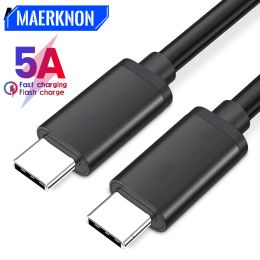 5A Type C to Type C Cable PD 87W Fast Charging Charger Data Cord Quick Charge 4.0 For Xiaomi Samsung Huawei USB C to USB C Cable