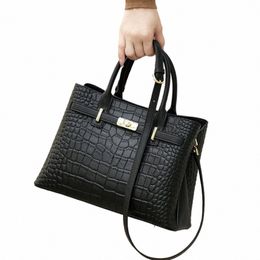 brand Full 100% Genuine Leather Women's Handbags Black Colour New Tote Bag 2023 Skin COW Ladies Purses Winter#ML006 32eV#