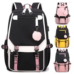 Backpack Fast Drop 2024 Women School Bag Oxford Waterproof Girls Rucksack With USB Charging Port Mochila De Nailon