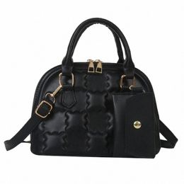 shoulder Bags Black Composite Bags for Women Shell Handbag Embossed Trend Design Diamd Lattice Casual Crossbody Bag 2023 NEW p6ke#