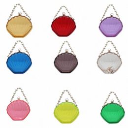 e74b Women Beads Chain Shoulder Bag Fi Shell Shape Handbag Purse Transparent Crossbody Mengers Bag for Party Proms j9RE#