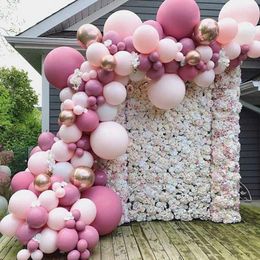 Party Decoration 96 Balloons Pink Balloon Set Vintage Rose Birthday Supplies Wedding Decor