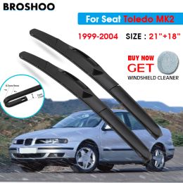 Car Wiper Blade For Seat Toledo MK2 21"+18" 1999-2004 Auto Windscreen Windshield Wipers Blades Window Wash Fit U Hook Arms