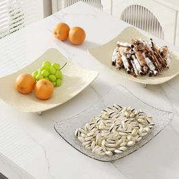 Plates Transparent Fruit Plate Light Luxury Plastic Decorative Dried Tray Ice-Cracked Style Candy Chocolate Restaurant
