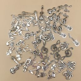 Charms Wholesale 100Pcs Instrumental Music Symbol Retro Pendant Spoon Alloy Jewelry Making Diy Keychain Ancient Sier For Bracelet Earr Otx4B