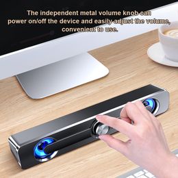 V-111 Computer Speaker USB Wired Powerful Bar Stereo Subwoofer Bass Speaker Surround Sound Box for PC Laptop Phone Tablet MP3