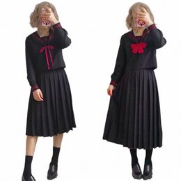 harujuku Jk Sets School Uniform Girls Sakura Embroideried High School Women Novelty Sailor Suits Yankee Girl Uniform W6gr#