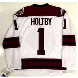 24S Custom Men Youth women tage #1 Brayden Holtby AHL Bear Hockey Jersey Size S-5XL or custom any name or number