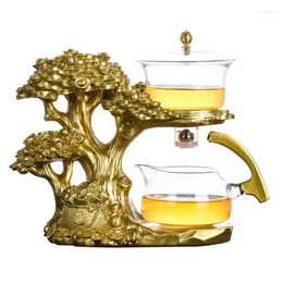 Teaware Sets BOZZH Golden Cash Cow Glass Teapot Automatic Tea Set Heat-resistant Infuser Magnetic Suction Making Pot Coffee Maker
