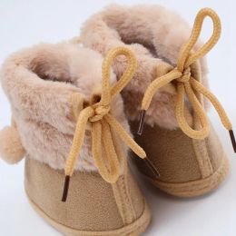 Зимние снежные сапоги новорожденные малыш теплые сапоги зимние первые ходьбы для девочек девочки для мальчиков обувь мягкие подошва пух