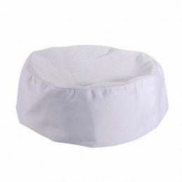 breathable Mesh Skull Profial Catering Chefs Hat with Adjustable Strap - One Size White a40z#