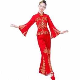 new Style Yangge Dance Children's Costumes Adult Female Chinese Red Lantern Show Costume Stage Performance j50V#