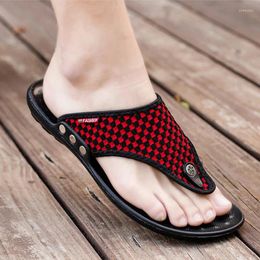 Slippers YRZL Summer Flip Flops For Men Beach Casual Sandals Comfortable Shoes Non-Slip Bathroom Slides
