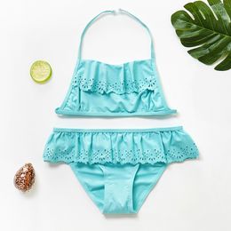 New Arrival Girl Swimwear Hollow out Children Swimsuit 3~14Y Girls Two-Piece Bikini Kids Beach Wear Biquini Infantil-ST107mix